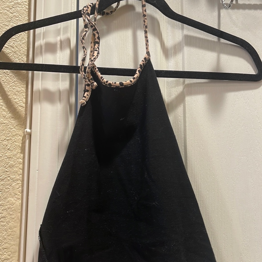cheetah print halter brandy melville top